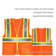 high visibility safety vest with reflective tapes